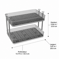 Double-Layer Transparent Storage Rack, Countertop Spice Shelf, Space-Saving for Office and Children's Room
