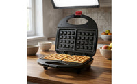 Black Electric Sandwich Appliance Hinged Countertop Sandwich Appliance Oval Handles Small Appliance Two Plates