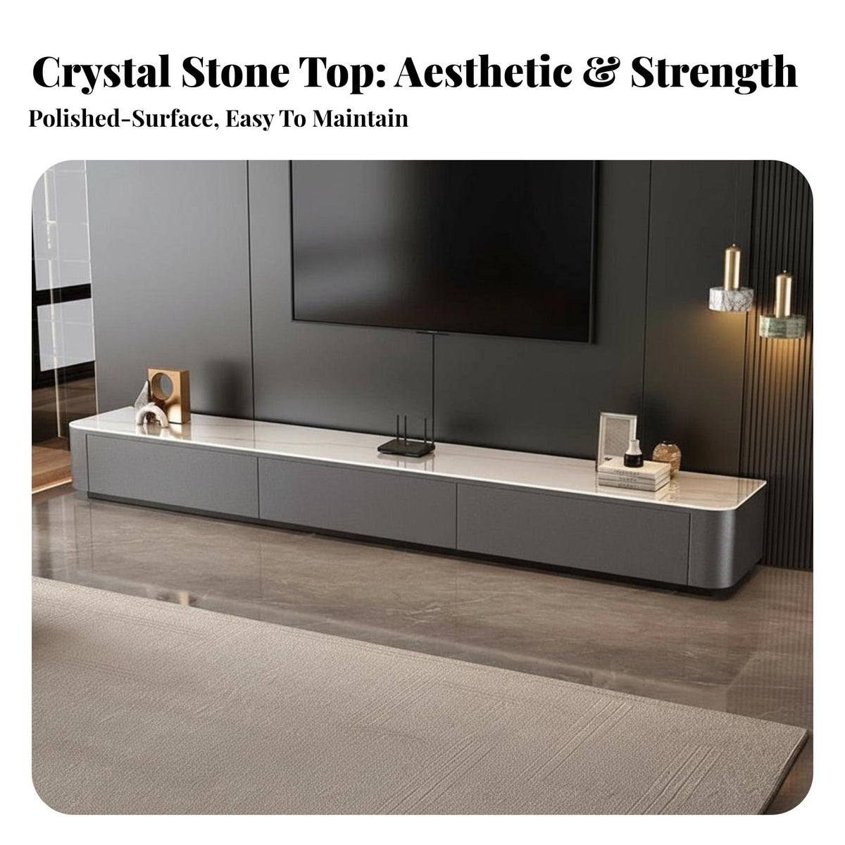 TV Stand and Coffee Table Set Light Elegant Design Extendable TV Stand Modern Design Living Room Furniture for Small Apartment Dwellers, Homeowners