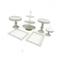 6 Pieces Three-Tier Stand Ornate Cake Display Stand Round for Weddings