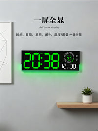 新品夜光数字时钟客厅挂钟LED简约现代数字钟表5537