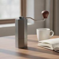 Manual Coffee with Crank Small Capacity Manual Coffee Bean Mill External Settings for Travel, Office