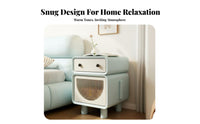 Nightstand with Drawers For Small Spaces cumulusShaped End Table Rounded Corners