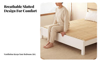 Anti-Sagging Foldable Slatted Bed Board Glueless Construction Bunkie Board Low height Mattress Support Breathable for Seniors, Parents, Homeowners