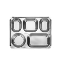 Stainless Steel Divided Lunch Tray with Lid for Adults and Kids, Thickened Deep Compartment Food Container