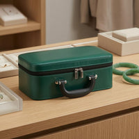 15-Slot Zip-Around Bracelet Case Leather-Like Bracelet Storage Case Padded Lined Interior