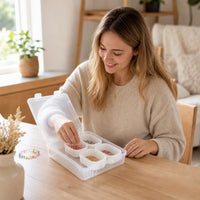 6-Compartment Rectangular PP Plastic Storage Box for Nail Art Beads Display and Kitchen Organization