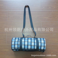 Acrylic Cashmere Picnic Blanket with PEVA Black Film and PE Aluminum Film for Camping