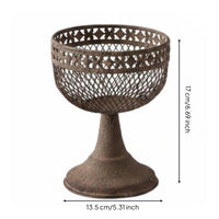 Decorative Iron Planter Bowl Shaped Pedestal Planter Raised Residence Style Decoration