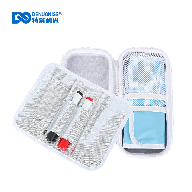 Portable Insulin Cooler Bag with Thickened Ice Pack, Soft Shock-Absorbing Medicine Travel Case