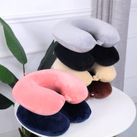 Memory Foam U-Shaped Neck Pillow for Travel and Office Naps with Button
