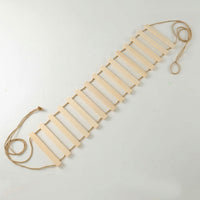 Solid Wood Cat Ladder and Climbing Function Steps, Cage Mounted Sisal Rope Perch, Flat Support Structure Bridge for Indoor Small Animal Play