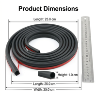 Automotive Rubber Weather Seal Strip, Universal Car Door Seal Strip, Soft Flexib #variant:Waterproof Groove Small