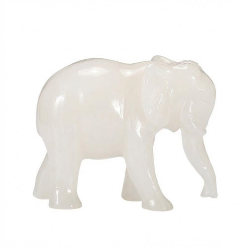 Jade Stone Elephant Ornament, Elephant Statue Jade Stone, Chinese Elephant Figur #variant:Chinese, Suction Trunk Elephant