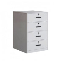 Lockable Office Cabinet White Finish Under Desk File Cabinet Black Handles