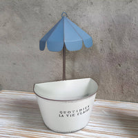 2 Pieces Umbrella Wall Planter Iron Art Metal Umbrella Planter Decorative