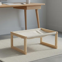 Elevated Cat Lounger Breathable Material Wooden Frame Pet Bed for Cats