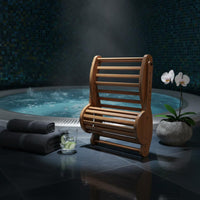 S-Shaped Sauna Backrest Natural Wood Wave Wooden Backrest Lightweight