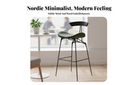 Saddle-Seat Stool Nordic Theme & Appearance Saddle Seat Bar Stool Utilitarian Design Minimalist Design for Homeowners, Kitchen