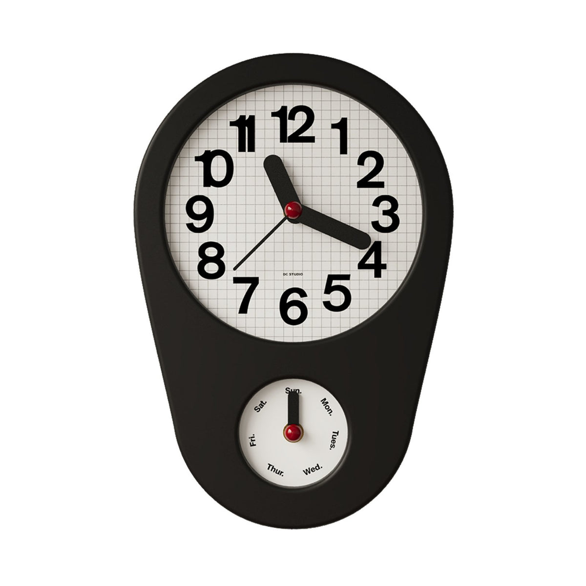 Weekday Wall Clock Artistic Design Clock with Day Display Minimalist Home Decor for Living Room, Bedroom