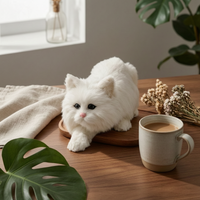 Bicolor Feline Figurine Collectible Home Decor Photo Props for Teaching Aid
