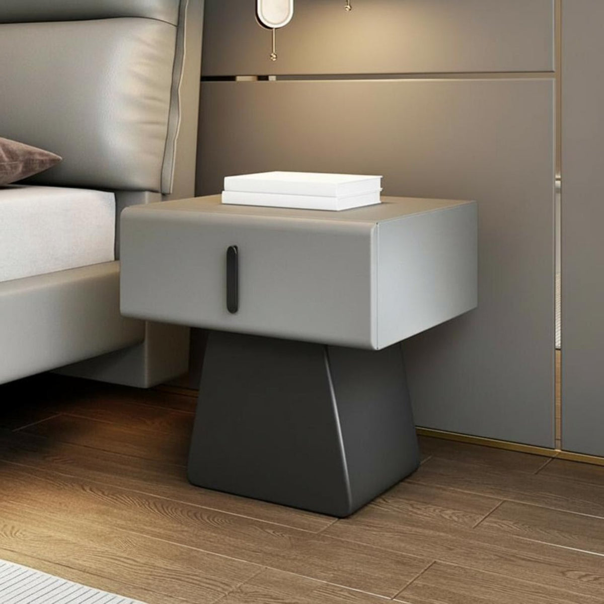 Nightstand with Storage Modern Minimalist Bedside Table Luxury Aesthetic