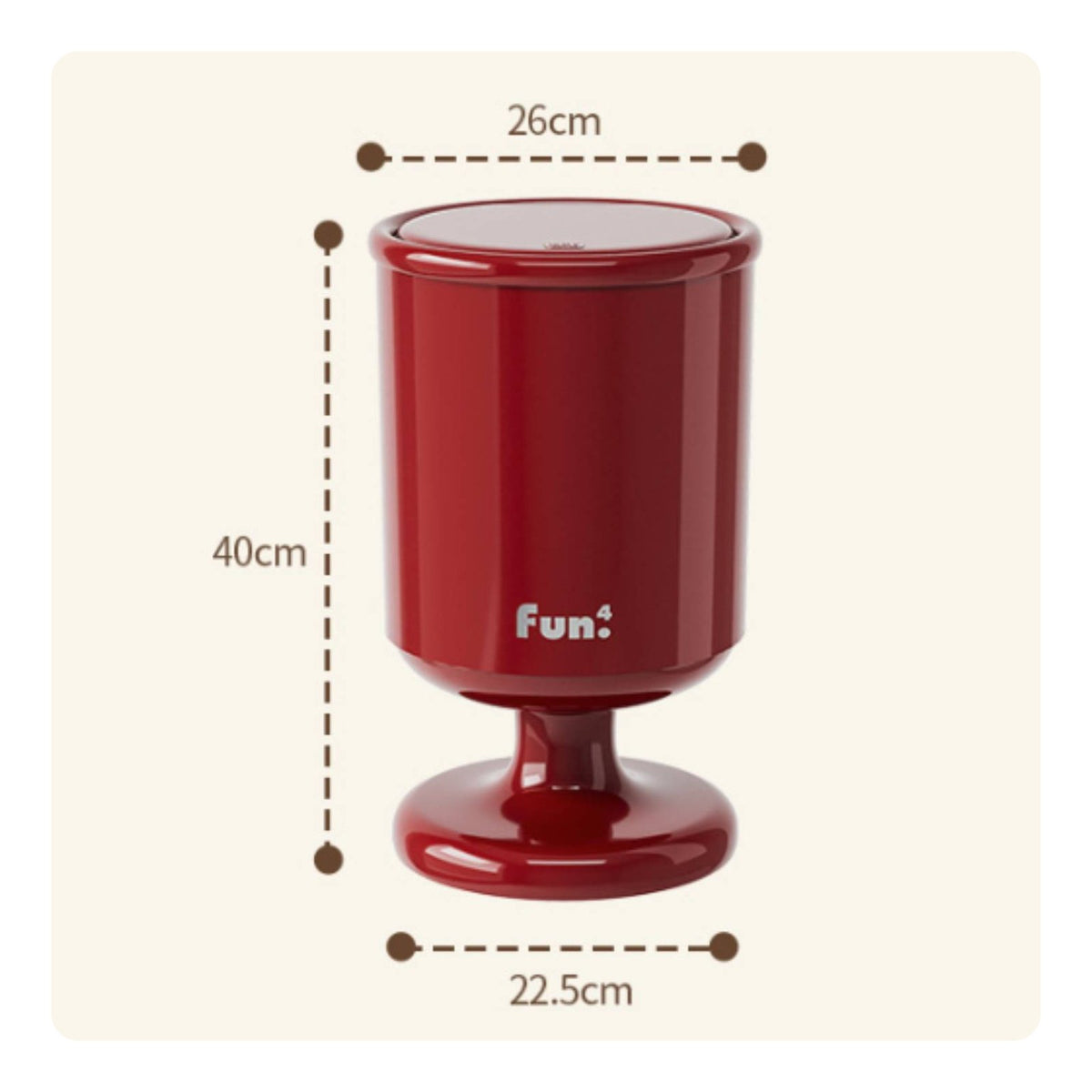 High-Foot Trash Can No-Bend Design Goblet Shaped Trash Bin Retro Design