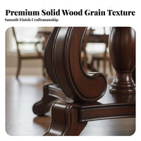 Solid Wood Dining Table with Turntable Rounded Edges Round Dining Table Set Turned Legs Home Furniture for Families, Couples, Kitchen