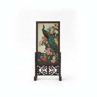 Chinese Style Table Screen Carved Freestanding Display Piece Openwork