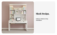Integrated shelving unit Writing Desk with Hutch Space-Saving Desk with Hutch Multi-Functional Storage Study Table Wide desk surface for Students, Teenagers, Children, Bedroom, Dormitory