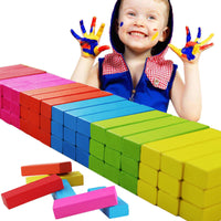 Qiaozhimu 48-Piece Wooden Stacking Blocks Dominoes Toy