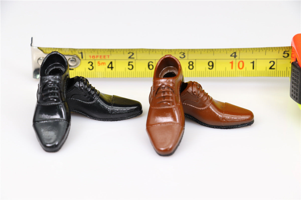 1/6 Scale Action Figure Leather Dress Shoes for Male Bodies