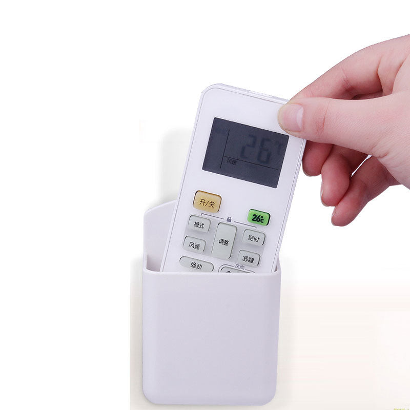Nordic Style Wall-Mounted Remote Control Holder No-Drill Storage Box for Air Conditioner Remote Living Room Organizer