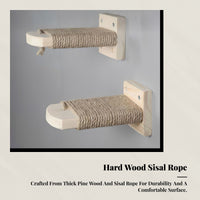 Hardwood Cat Climbing Ladder, Wall-Mounted Cat Stair, No-Drill, Space-Saving Cat Step