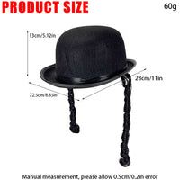 Black Round Braided Hat for Festive Parties, Unisex Adult Party Hat