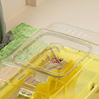 Luxury Hamster Cage, Modern Square Shape Acrylic Material, Transparent Viewing Starter Kit with Top Open Design for Portable Beginner Pet Care
