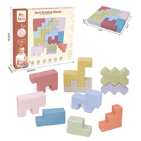Infant Soft Building Blocks Set - 12 Pieces, Teething Toy, Hand-Eye Coordination