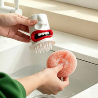 Face-Shaped Kitchen Brush Novelty Design Stainless Steel Scrub Brush