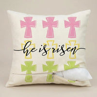 Easter Pillow Cover Linen Cushion Covers Throw Pillowcase for Home Sofa Living Room