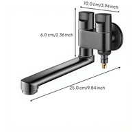 Washing Machine Faucet, 1-in-2-exit Rotating Water Tap, Balcony Mop Sink Adapter, Quick-Open Extension Connector