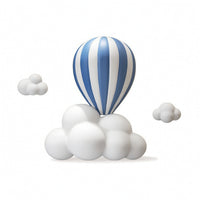 Hot Air Balloon Wall Decor Raised Hot Air Balloon Wall Art Striped for Bedroom