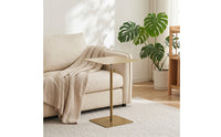 Adjustable Side Table Compact Side Table with Metal Base for Living Room