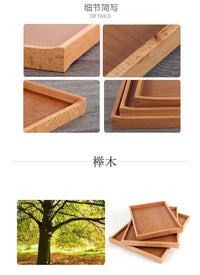Rectangular Beech Wood Serving Tray for Bread and Tea, Polished Finish