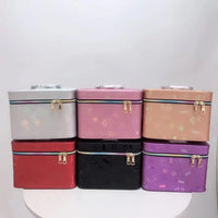 Laser Cosmetic Bag Set with Mirror - Large Capacity Travel Toiletry Organizer