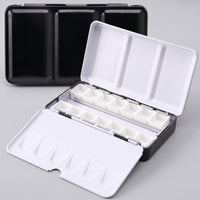 Paint Box with 14 Compartments Compact Watercolor Tin with Insert Portable Metal Paint Case for Hobbyists, Students, Travel, Sketching, Plein Air