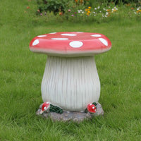 Mushroom Stool Ornament Whimsical Mushroom Stool Stone-Look for Courtyard, Patio