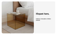 Mirrored Side Table Minimalist Design Mirrored Cube Stand Geometric Shape Multi-Functional for Homeowners, Bedroom, Photo Studio