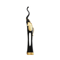 Elephant Statue with Trunk up Freestanding Ornament Sculptural for Tabletop