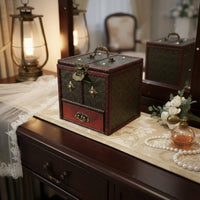 Vintage Wood Jewelry Box Embossed Floral Storage Item Scroll Pattern