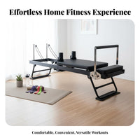 Foldable Pilates Reformer Space-Saving Home Fitness Core Bed Portable Home Workout Reformer for Beginners